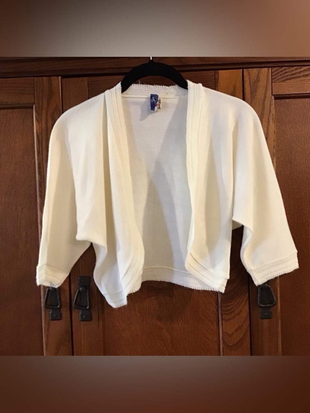 Vintage 50’s Helen Harper Cream Open-Front Cropped Cardigan